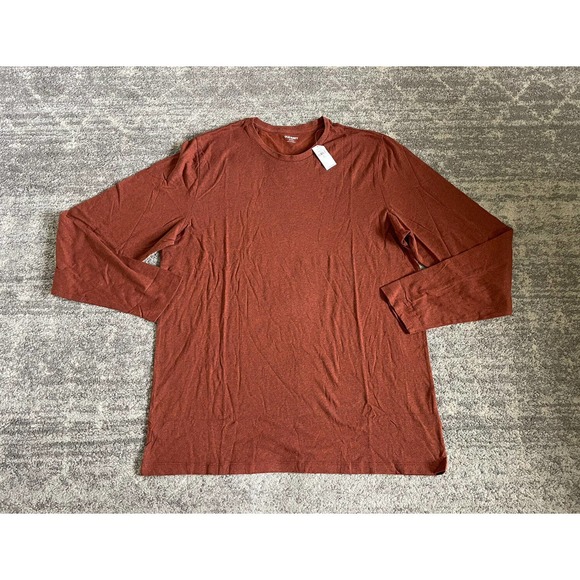 Old Navy Mens XL Tall Shirt Burnt Orange Long Sleeve Soft Washed NWT P6 - Picture 1 of 9